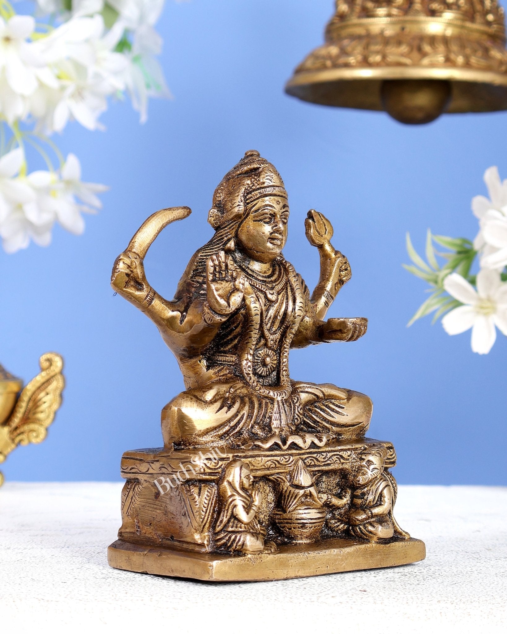 Brass Santoshi Mata Idol - 5.5 Inch - Budhshiv.com
