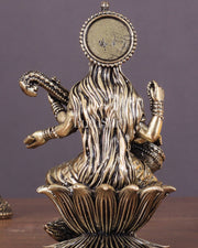 Brass Saraswati Idol Seated on Lotus 4 inch - Budhshiv.com