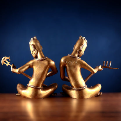 Brass Set of 2 Tansen Musicians – 18 Inch - Budhshiv.com