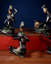 Brass Set of 4 Tansen Musicians – 13" - Budhshiv.com