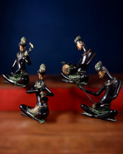 Brass Set of 4 Tansen Musicians – 13" - Budhshiv.com