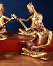 Brass Set of 4 Tansen Musicians – 18 Inch - Budhshiv.com