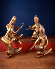 Brass Set of 4 Tansen Musicians – 18 Inch - Budhshiv.com