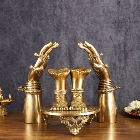 Brass Set of Goddess Arms and Feet - Intricately Crafted - Budhshiv.com