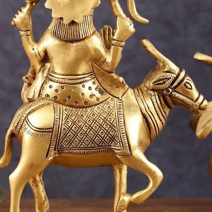 Brass Shani Dev Idol (Saturn) for Vastu & Pooja - 6 Inch Height - Budhshiv.com