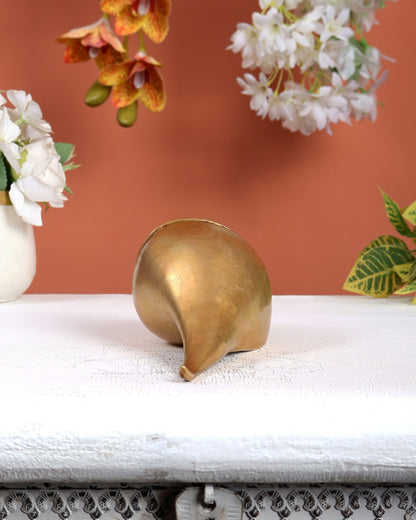 Brass Shankh – Plain & Simple Design Decorative Conch (6.5 Inches) - Budhshiv.com