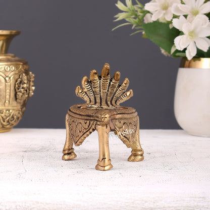 Brass Shankh Stand – Decorative Holder to Place Brass Conch (4 Inches) - Budhshiv.com
