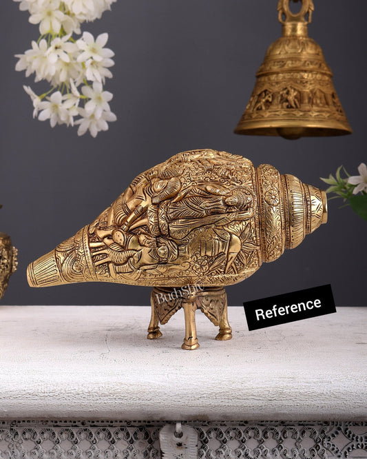 Brass Shankh Stand – Decorative Holder to Place Brass Conch (4 Inches) - Budhshiv.com
