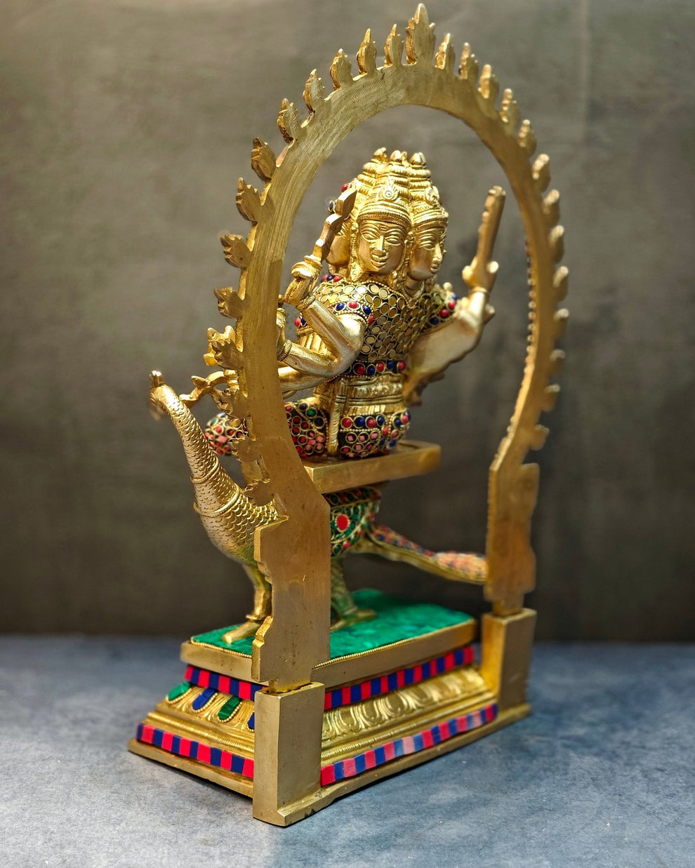 Brass Shanmukha Kartikeya Kumaraswamy Statue 18