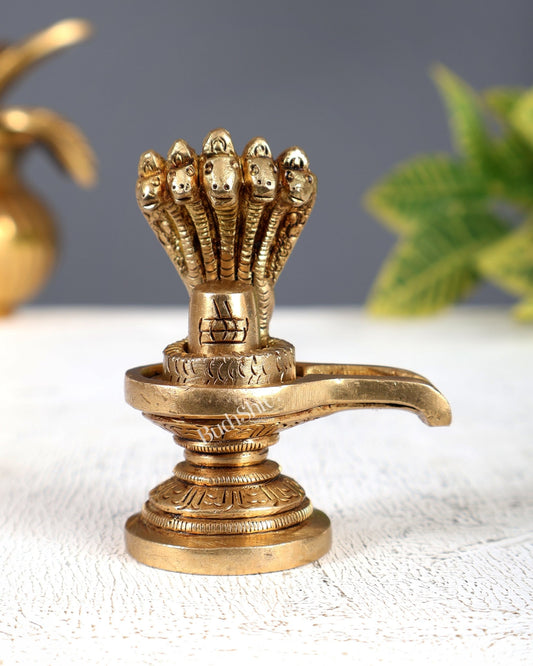 Brass Shiv Ling Miniature Idol – Solid Pooja Shivling for Daily Worship (2.5 Inches) - Budhshiv.com