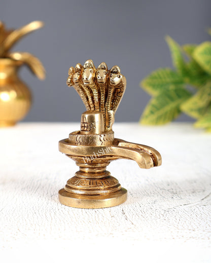 Brass Shiv Ling Miniature Idol – Solid Pooja Shivling for Daily Worship (2.5 Inches) - Budhshiv.com