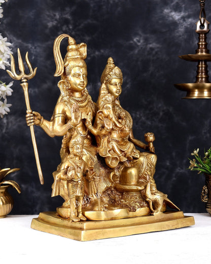 Brass Shiv Parivaar Statue - 15 inch Height - Budhshiv.com