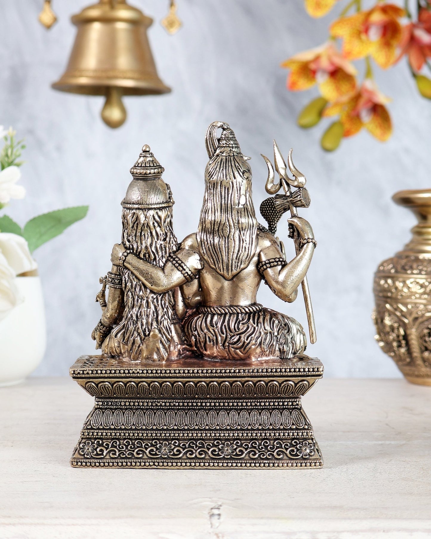 Brass Shiv Parivar Idol – 6" Superfine Carving - Budhshiv.com