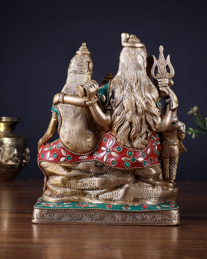 Brass Shiv Parivar idol | 8" Height - Budhshiv.com