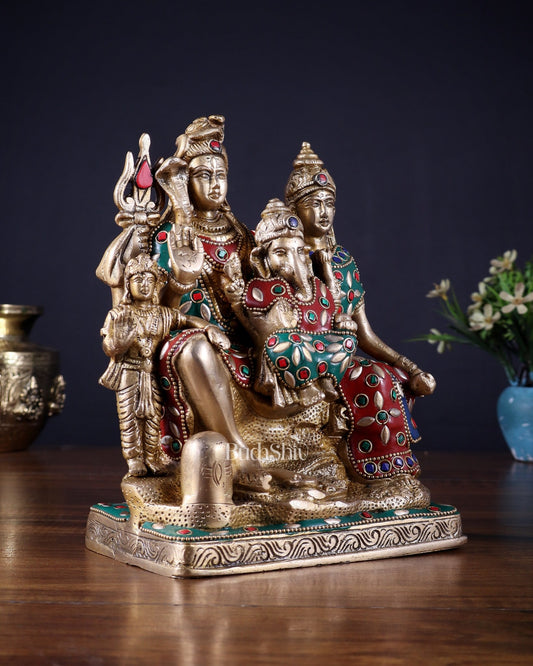 Brass Shiv Parivar idol | 8" Height - Budhshiv.com