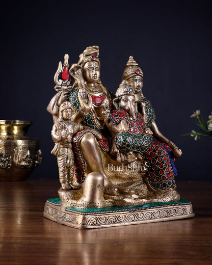 Brass Shiv Parivar idol | 8" Height - Budhshiv.com