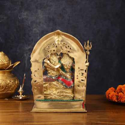 Brass Shiv Parivar Idol - Complete Divine Harmony - 12" Height - Budhshiv.com