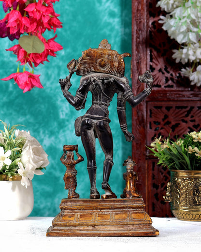 Brass Shiva Bhikshatana Bhairava Statue 11 inch - Budhshiv.com