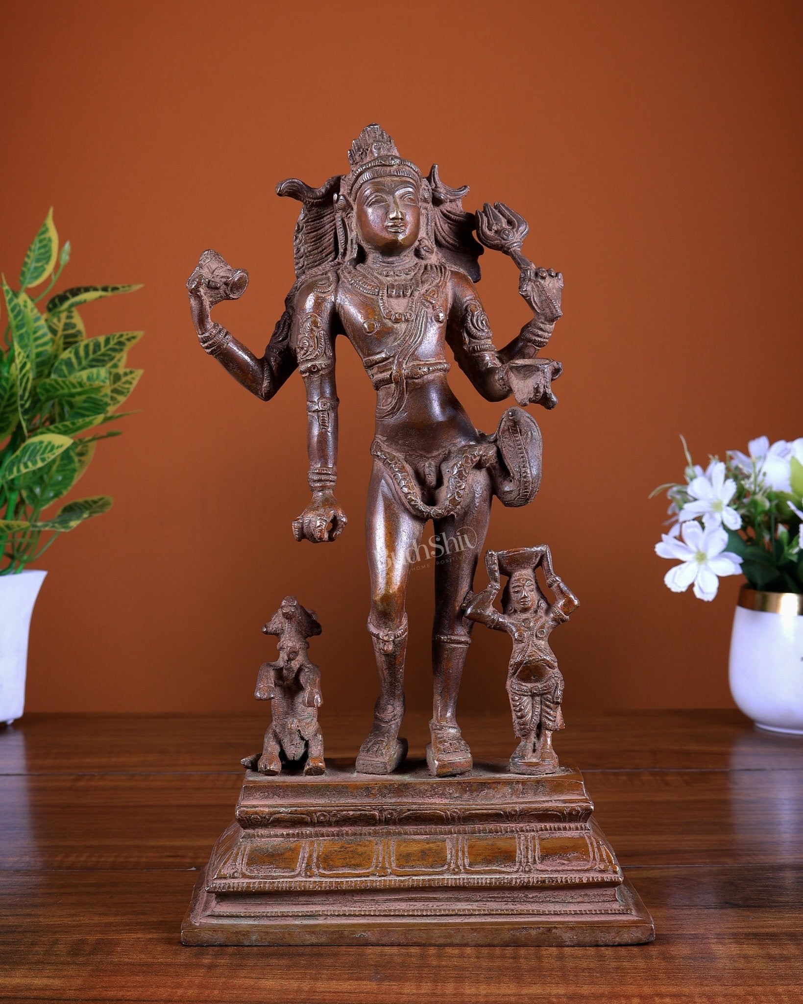 Brass Shiva Bhikshatana Bhairava Statue 11 inch - Budhshiv.com