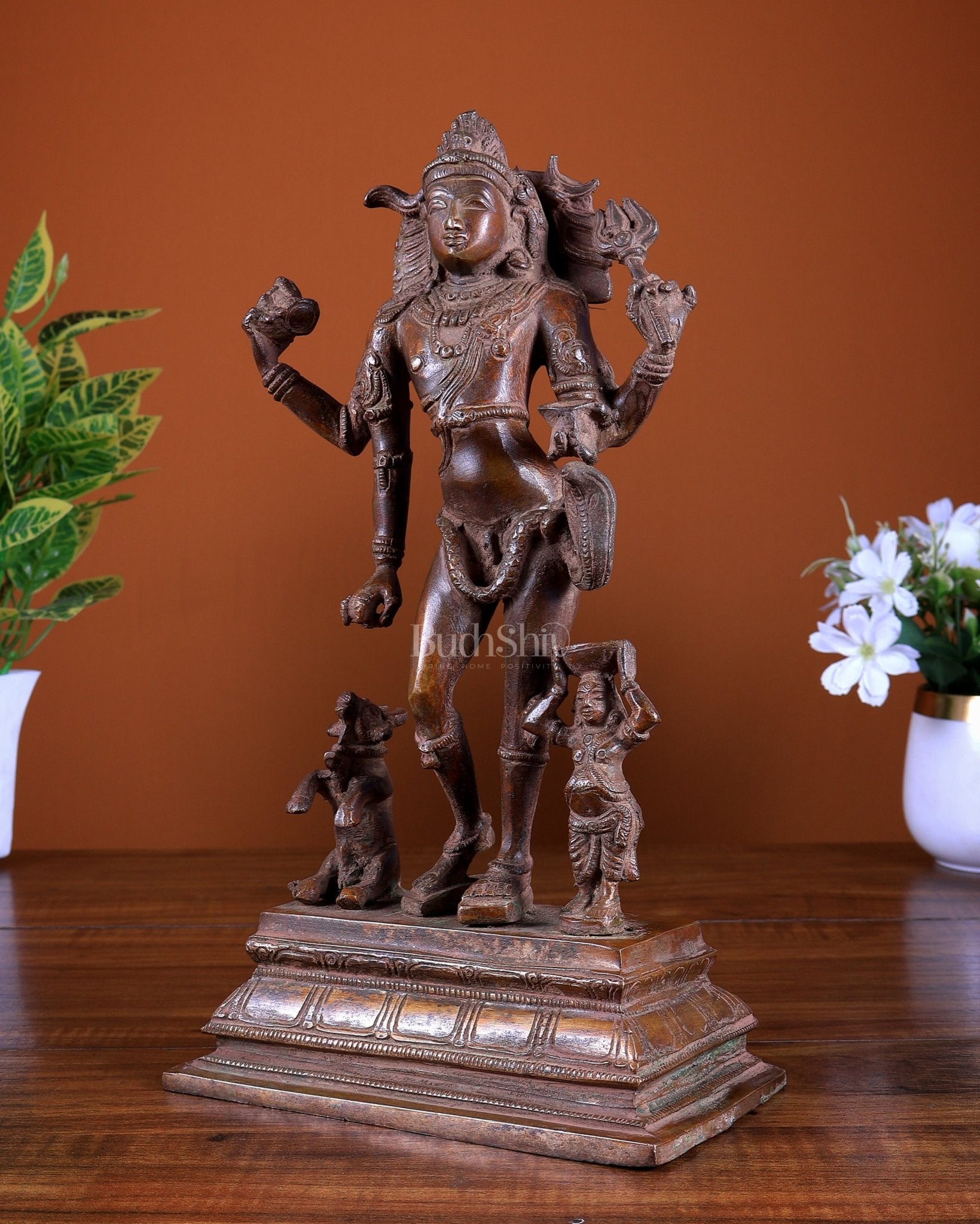 Brass Shiva Bhikshatana Bhairava Statue 11 inch - Budhshiv.com