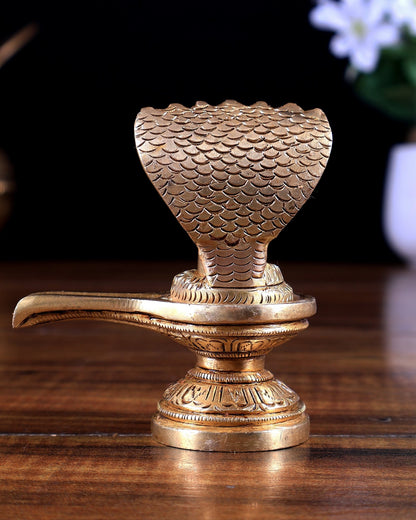 Brass Shiva lingam 4" - Budhshiv.com