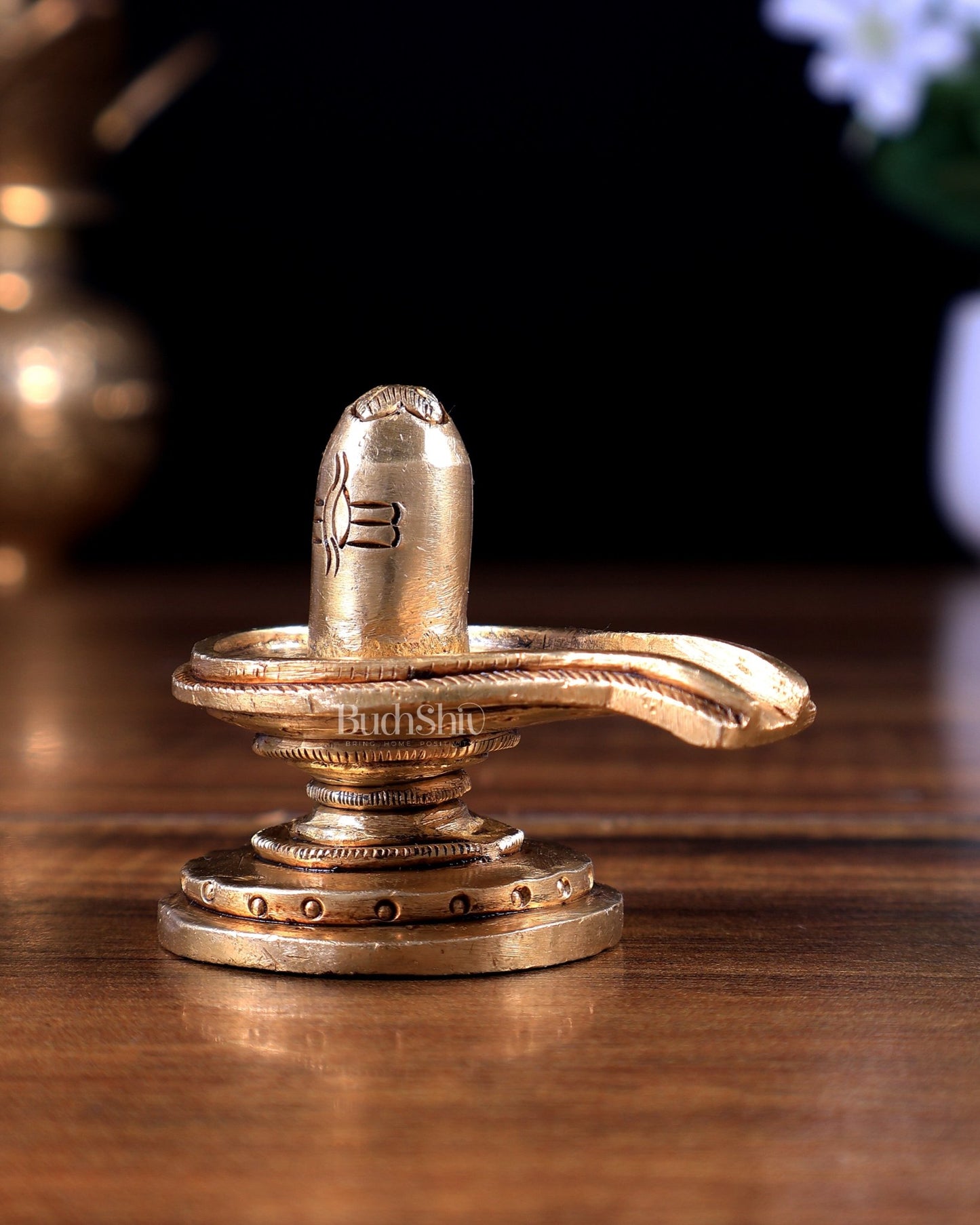 Brass Shiva Lingam (Without Nag) – Daily Pooja Idol small - Budhshiv.com