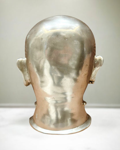 Brass Shiva Mukhalingam Face Statue silver plated 10 inch - Budhshiv.com