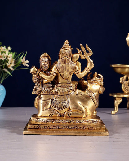 Brass Shiva Parivar Statue - | 6" Height - Budhshiv.com