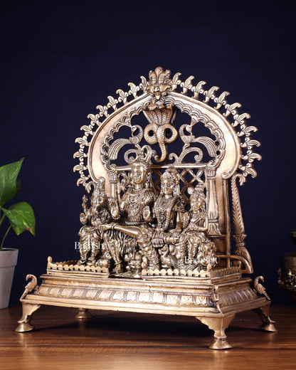 Brass Shiva Parivar with Kirtimukha Singhasan & Prabhavali – Combo Set 13.5 inch - Budhshiv.com