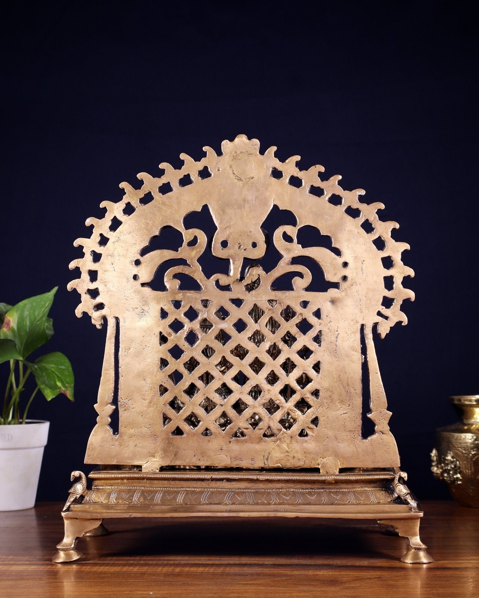 Brass Shiva Parivar with Kirtimukha Singhasan & Prabhavali – Combo Set 13.5 inch - Budhshiv.com