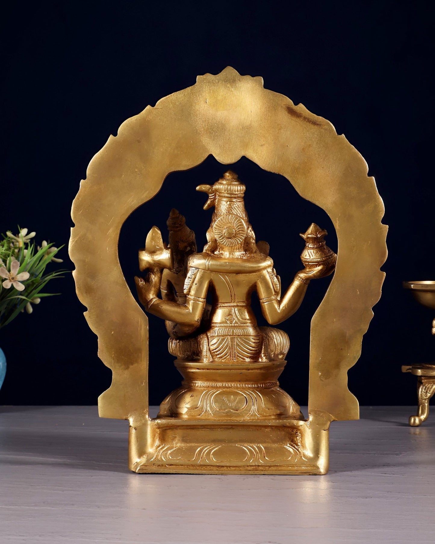 Brass Shiva Parvati Idol with Frame | 10 inch - Budhshiv.com