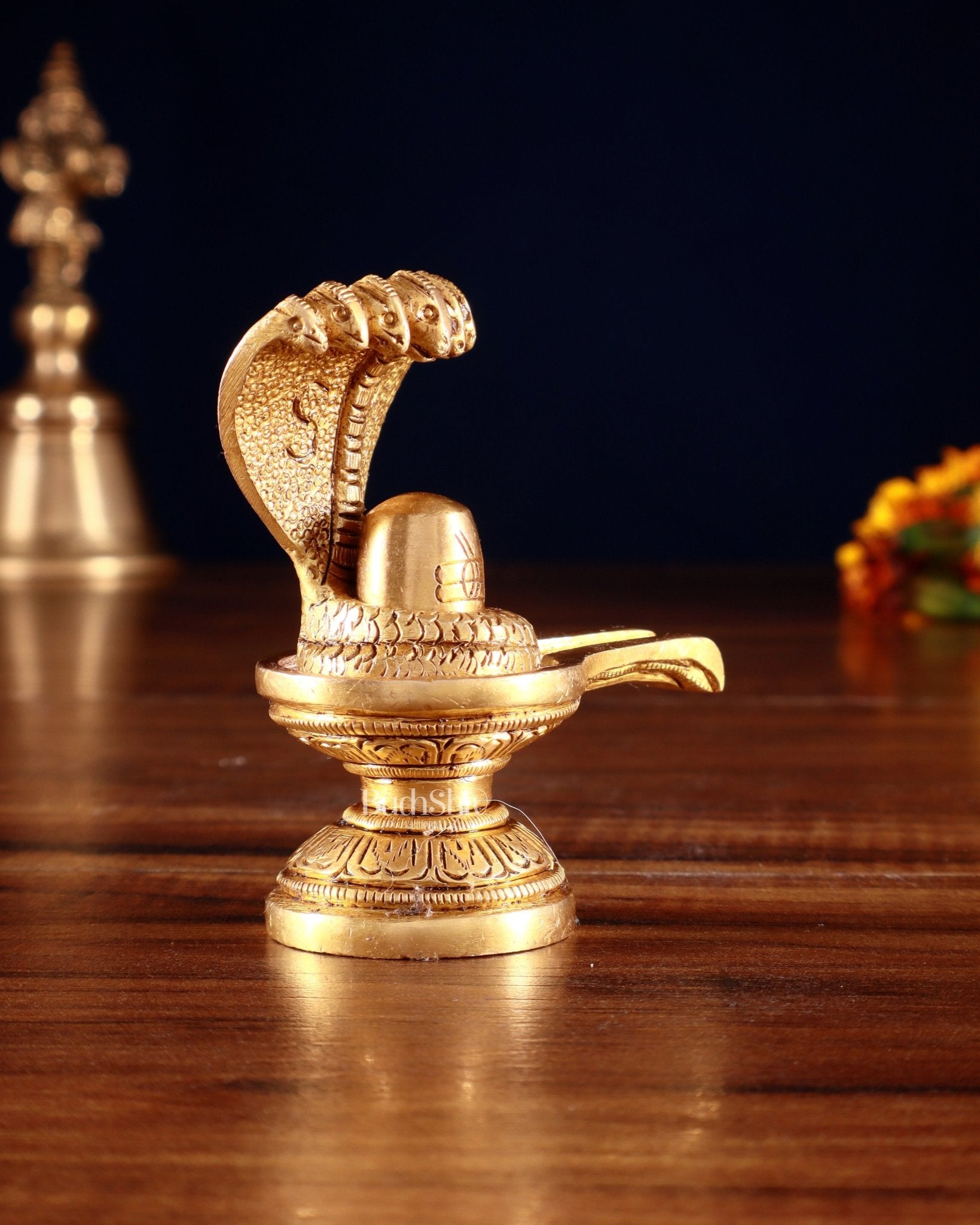 Brass Shivling 4" - Budhshiv.com
