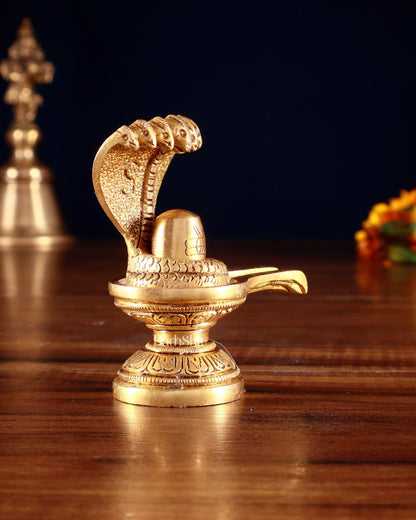 Brass Shivling 4" - Budhshiv.com