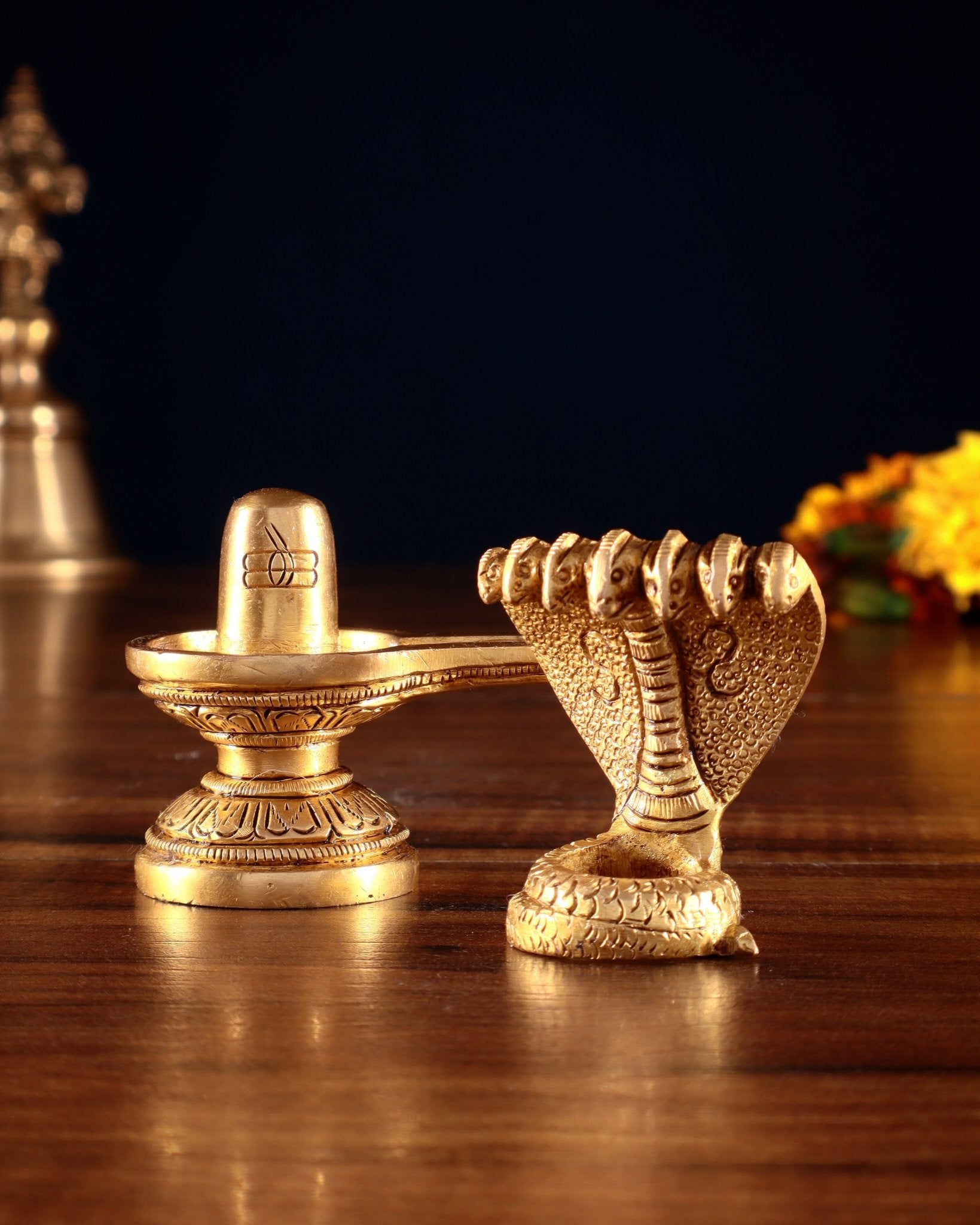 Brass Shivling 4" - Budhshiv.com