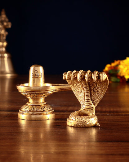 Brass Shivling 4" - Budhshiv.com