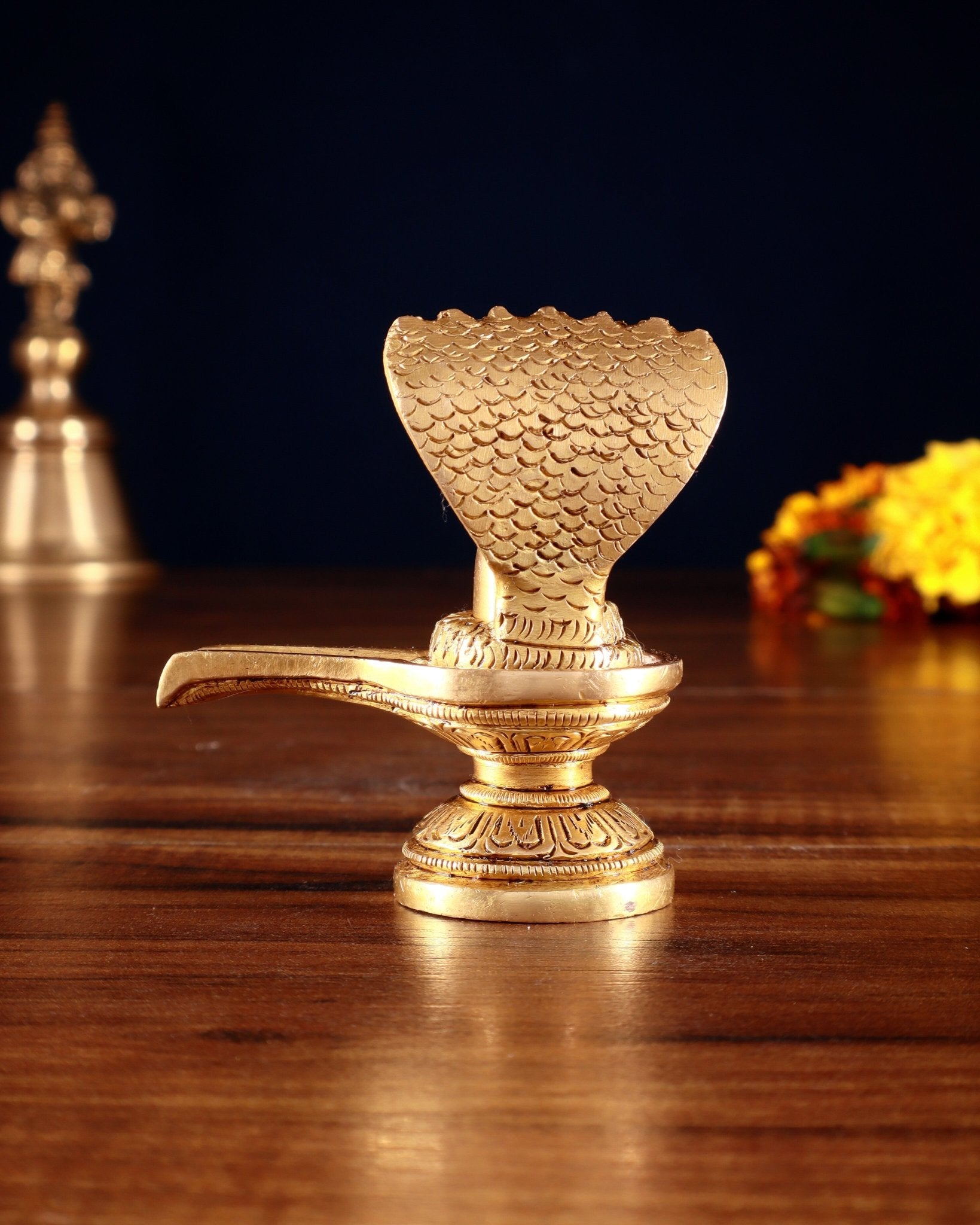 Brass Shivling 4" - Budhshiv.com