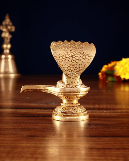 Brass Shivling 4" - Budhshiv.com