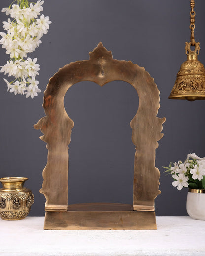 Brass Singhasan with Kirtimukha Prabhavali – Divine Peeta Chowki for God Idols (18 Inches) - Budhshiv.com