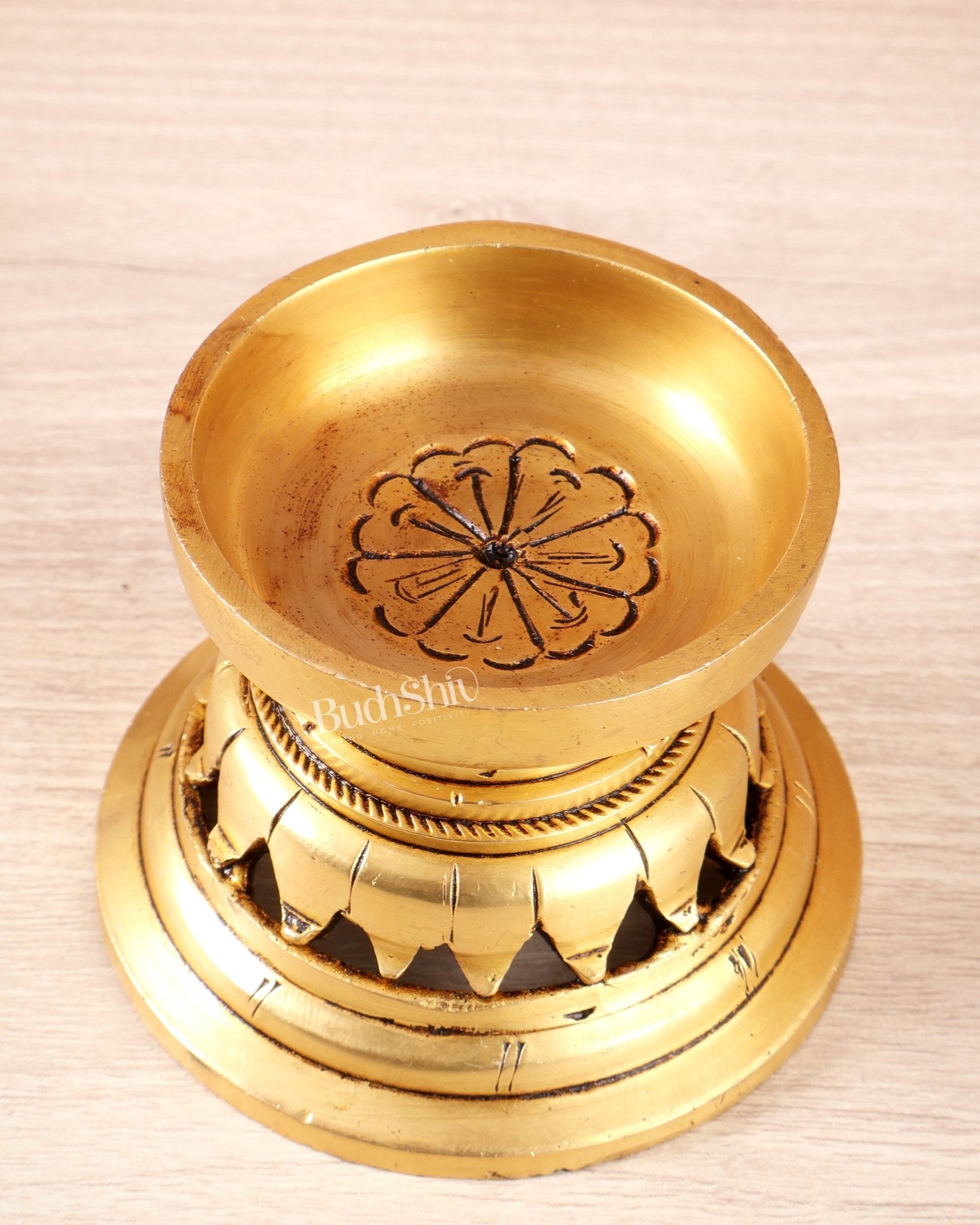 Brass Small Candle Holder – 3 Inch Decorative Table Top Holder - Budhshiv.com