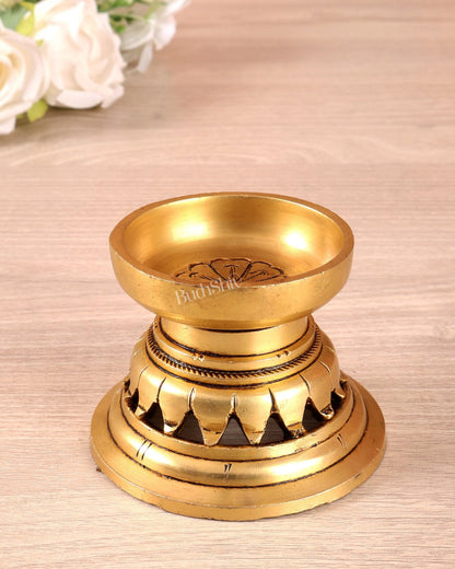 Brass Small Candle Holder – 3 Inch Decorative Table Top Holder - Budhshiv.com