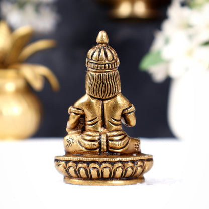 Brass Small Lord Kubera Idol - 3" Height - Budhshiv.com