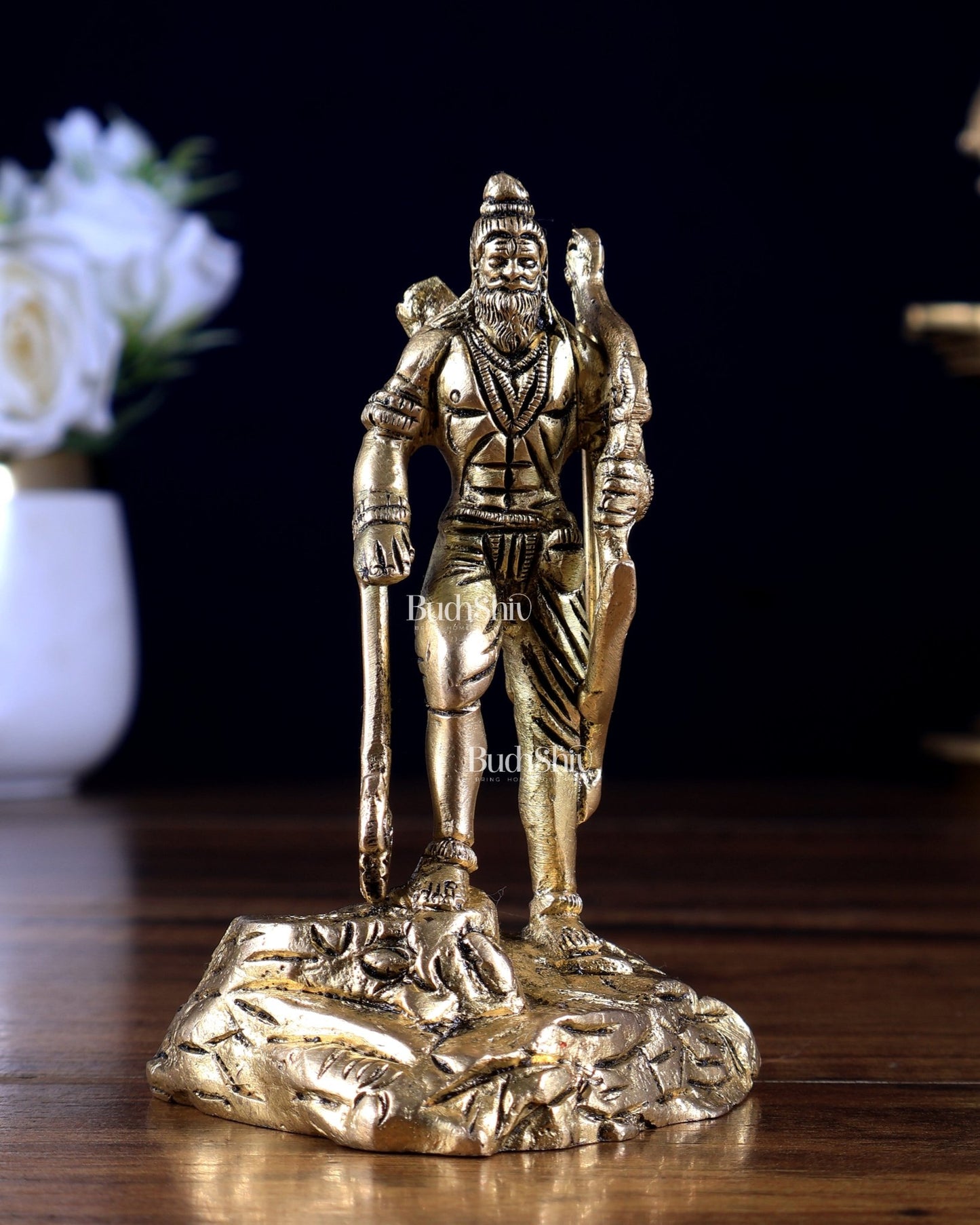 Brass Small Parshurama Idol 4 inch - Budhshiv.com