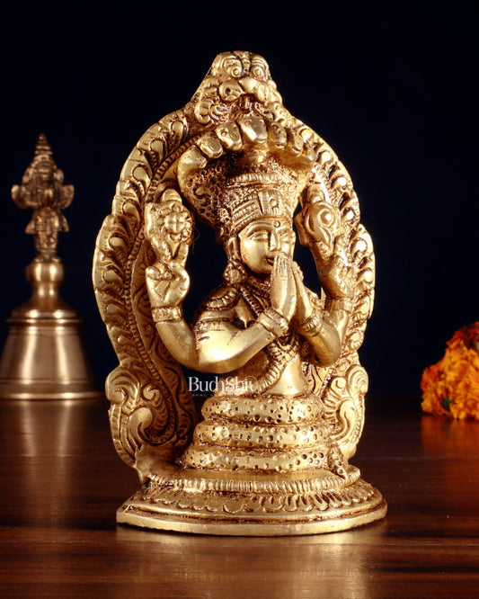 Brass Small Patanjali Statue 5" - Budhshiv.com