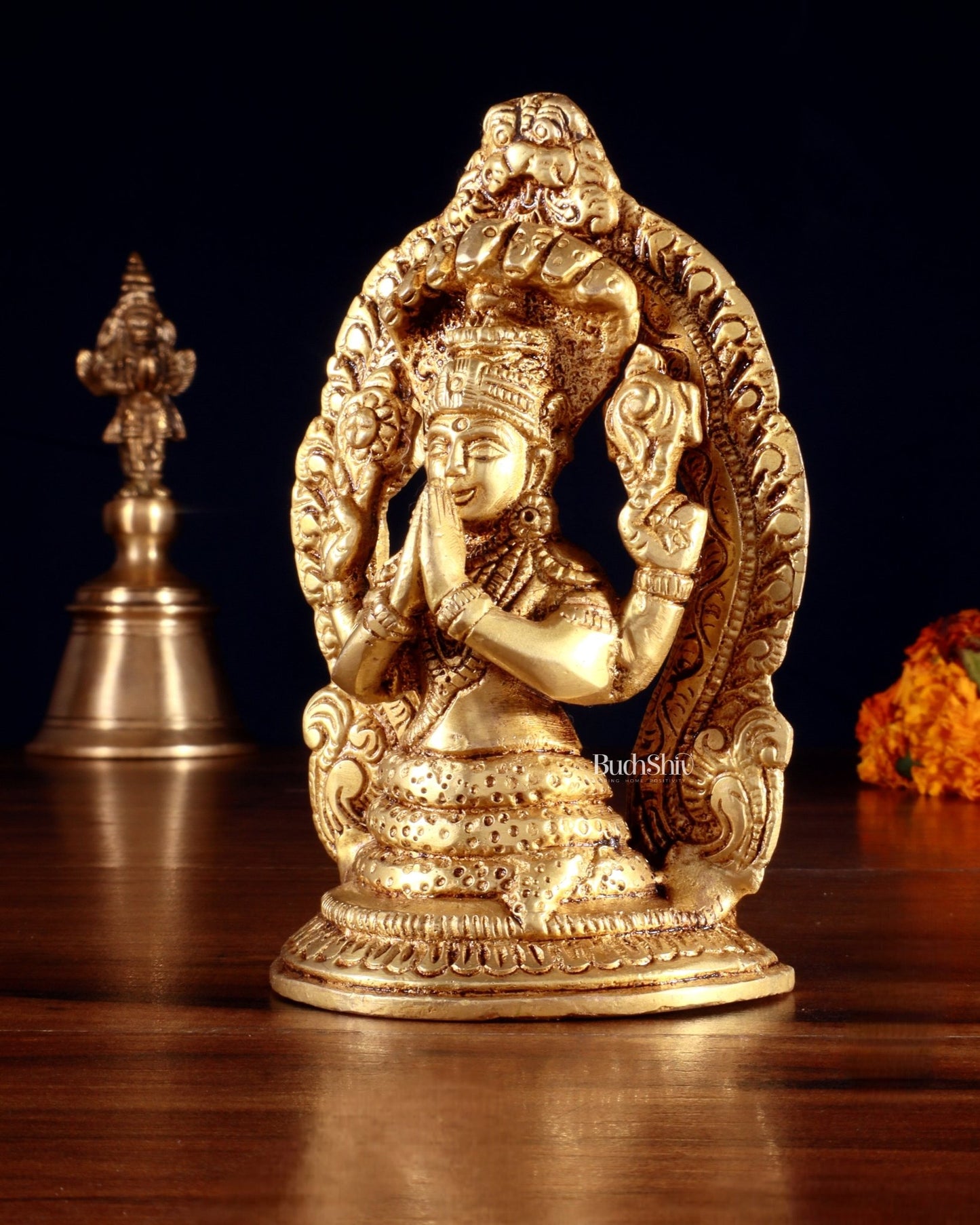 Brass Small Patanjali Statue 5" - Budhshiv.com