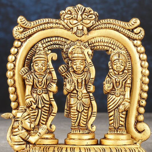 Brass small ram darbar idol 4.5 inch - Budhshiv.com