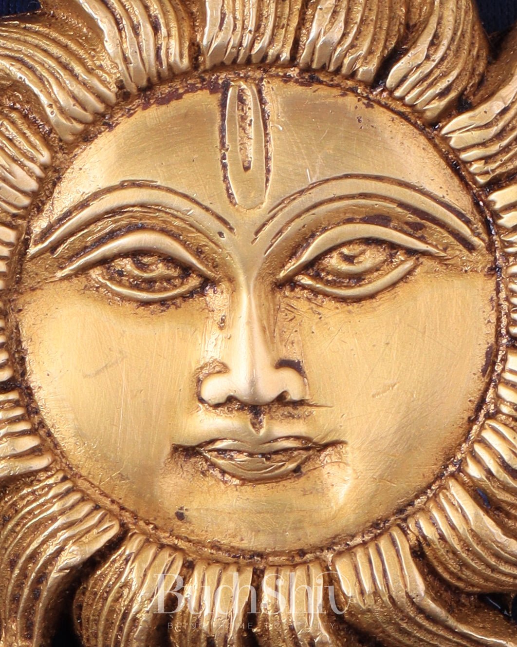 Brass Small Surya Dev Wall Hanging – Compact and Elegant Design 3.5" - Budhshiv.com