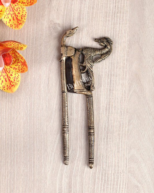 Brass Snake and Dragon Design Nut Cutter – Vintage Handcrafted Betel Nut Cutter 7 Inch - Budhshiv.com