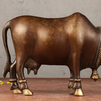 Brass Standing Cow Idol - 5.5 inch - Budhshiv.com