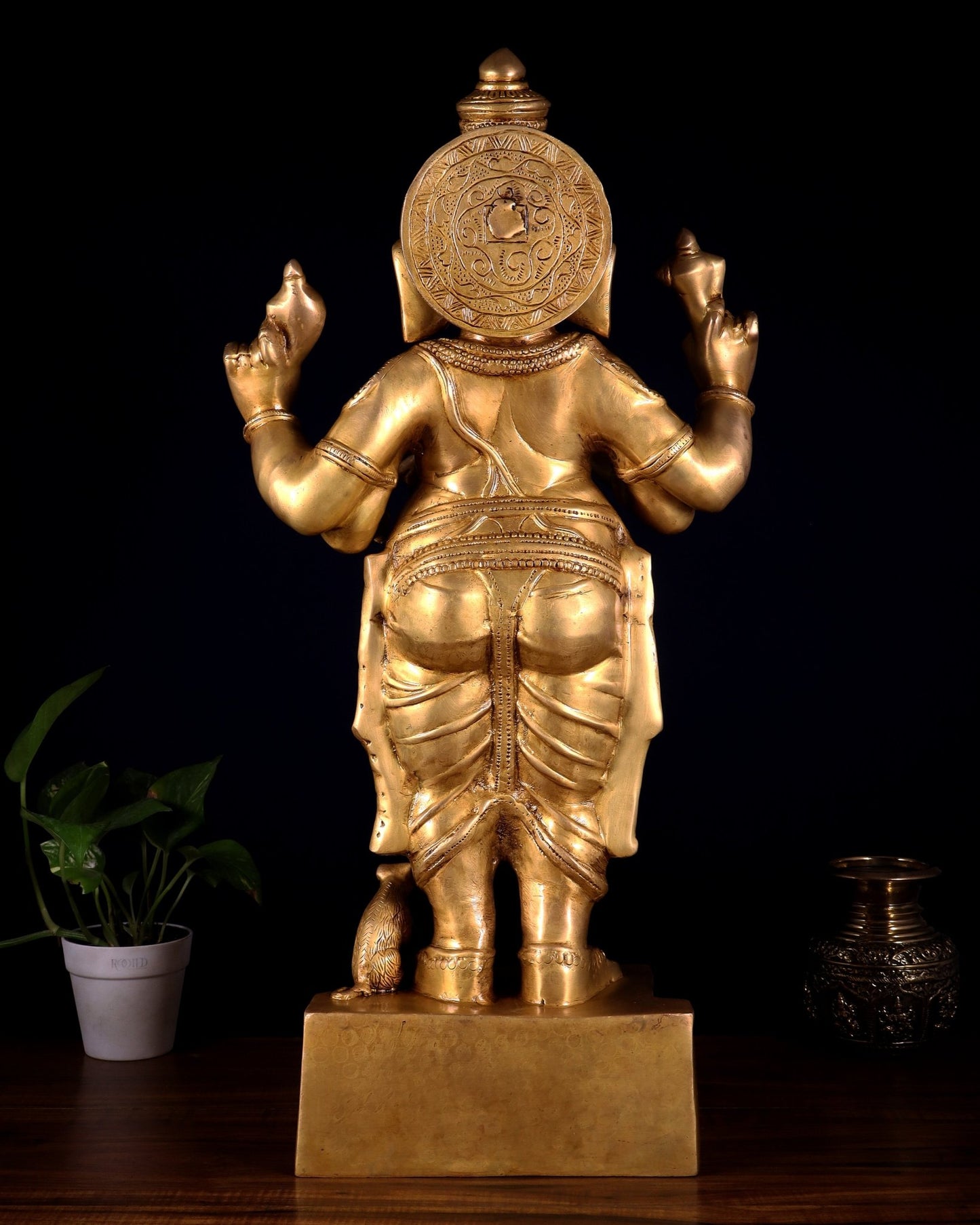 Brass Standing Ganesha Darshana Murthy – 27 Inch - Budhshiv.com