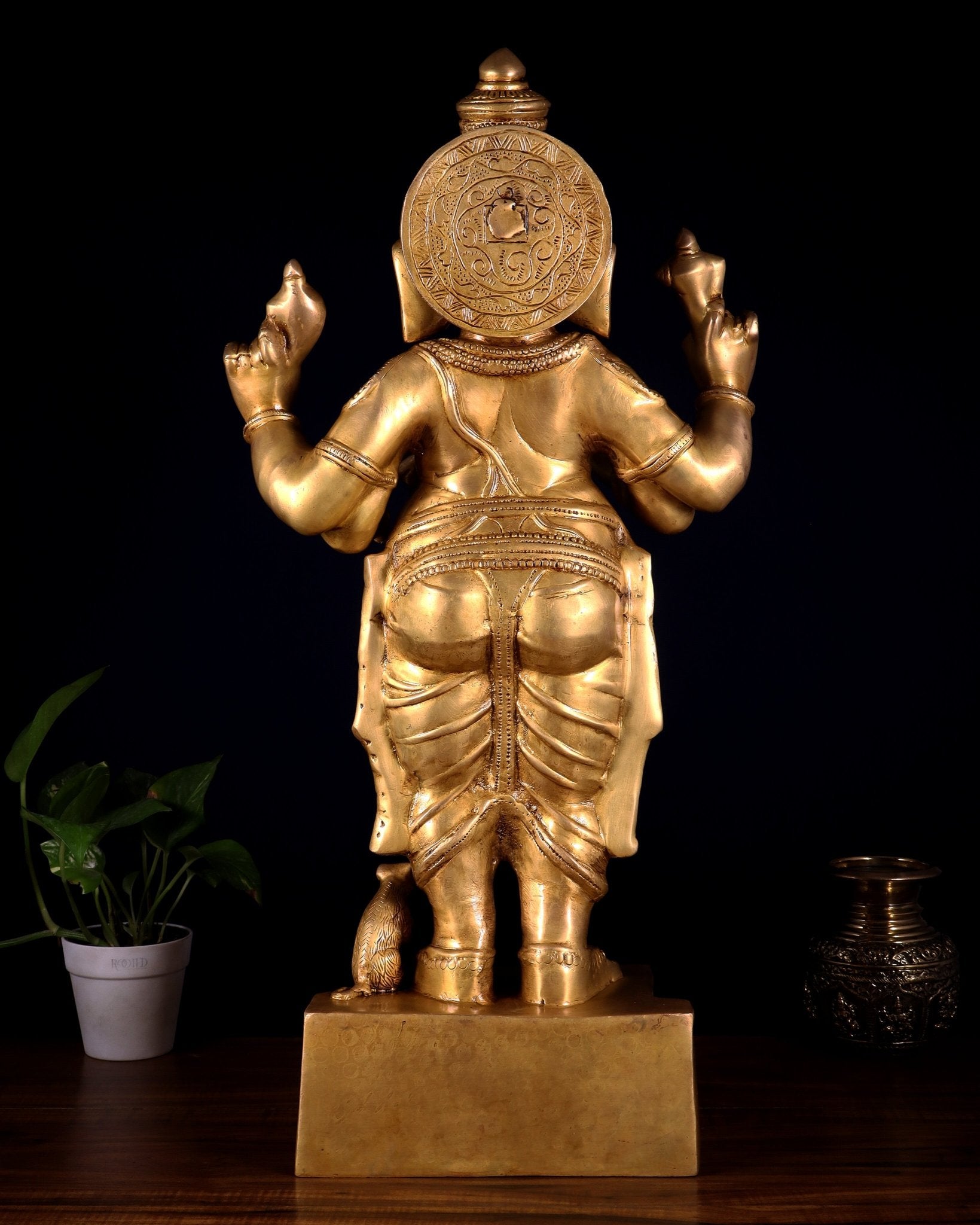 Brass Standing Ganesha Darshana Murthy – 27 Inch - Budhshiv.com